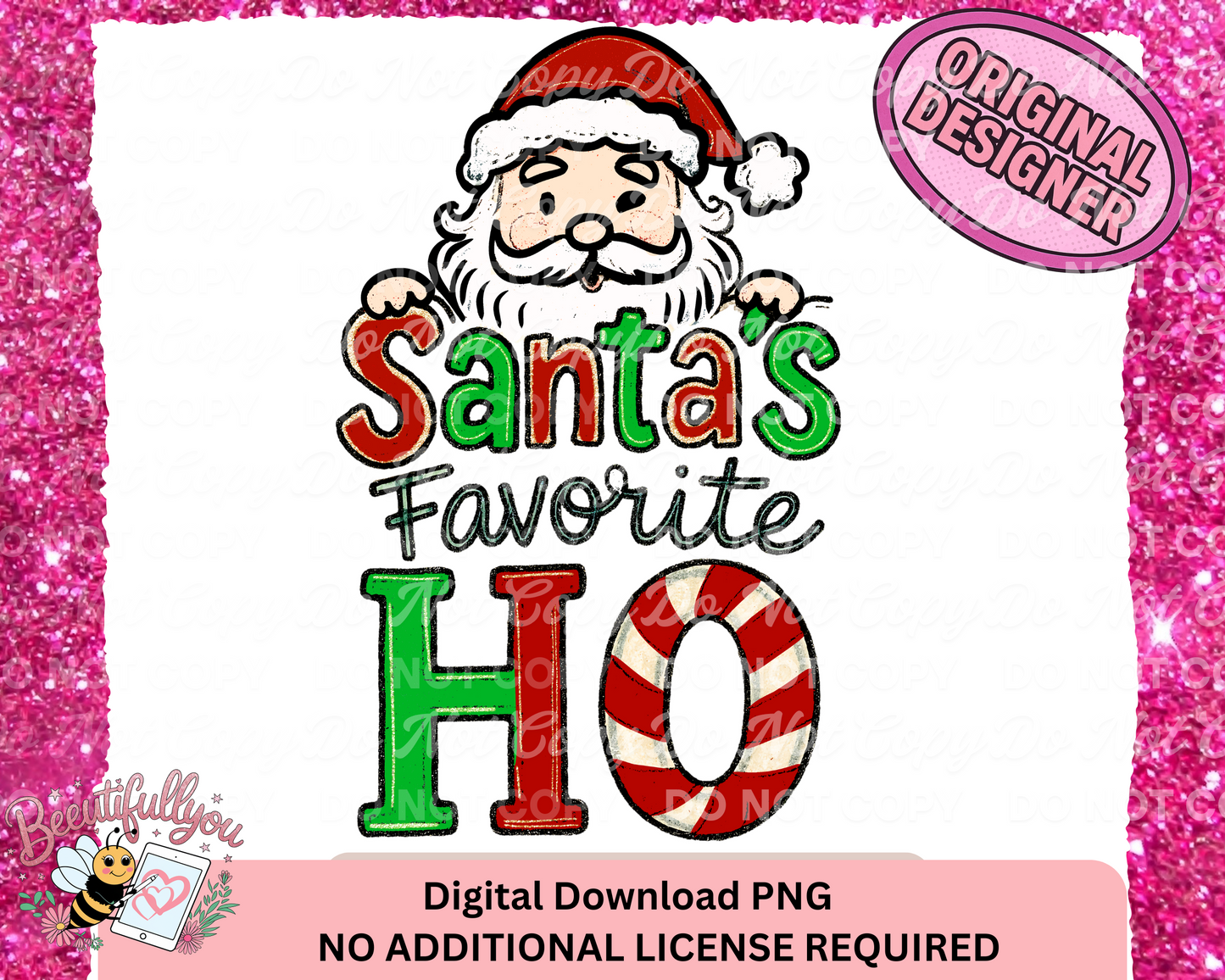 Santa’s Favorite Ho PNG | Funny Christmas Digital Download | Santa Candy Cane Ho Ho Ho Shirt Design