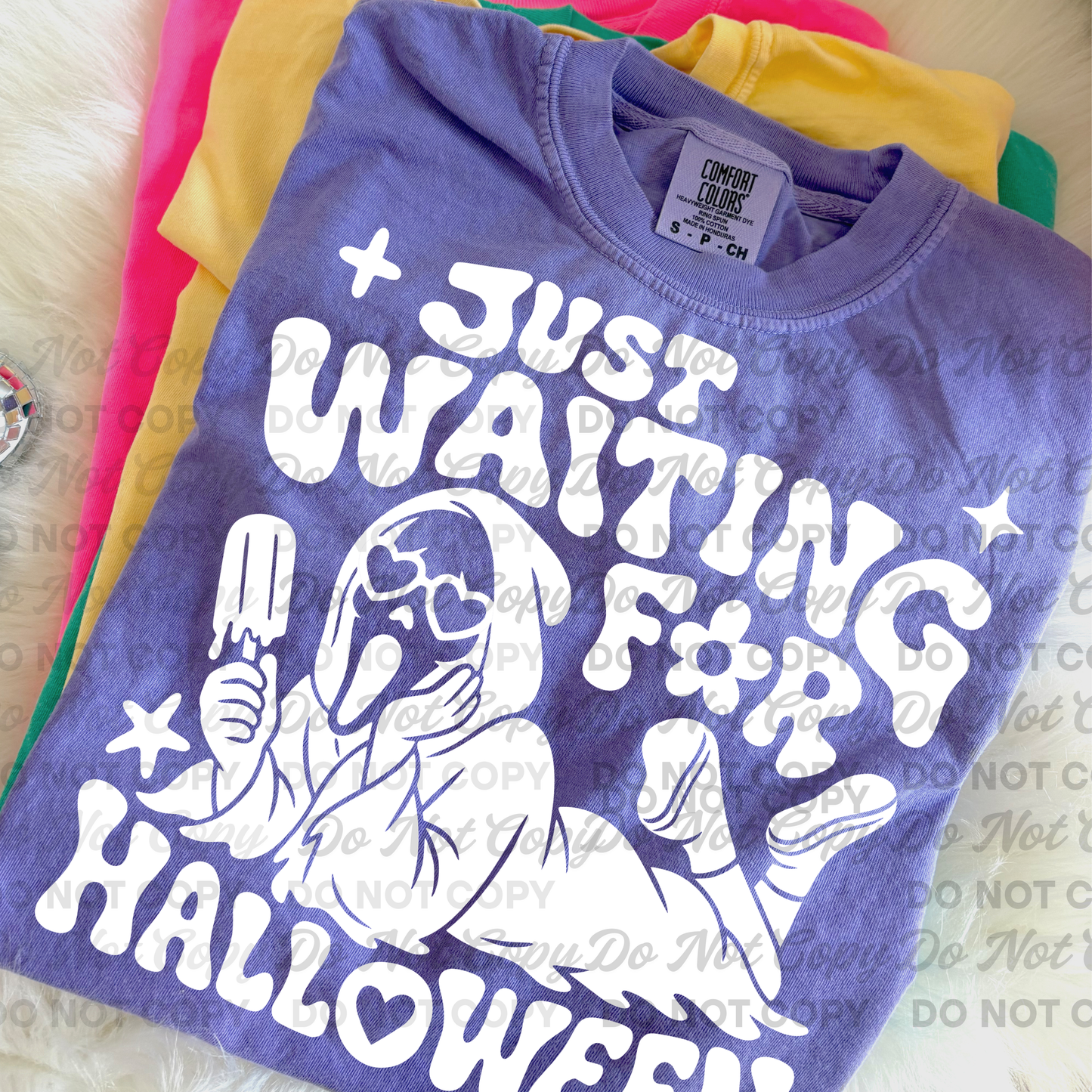 Just Waiting for Halloween PNG | Summer Ghostface Design | Spooky Summer Shirt Design | Funny Horror Vacation PNG | DTF & Sublimation Design Download