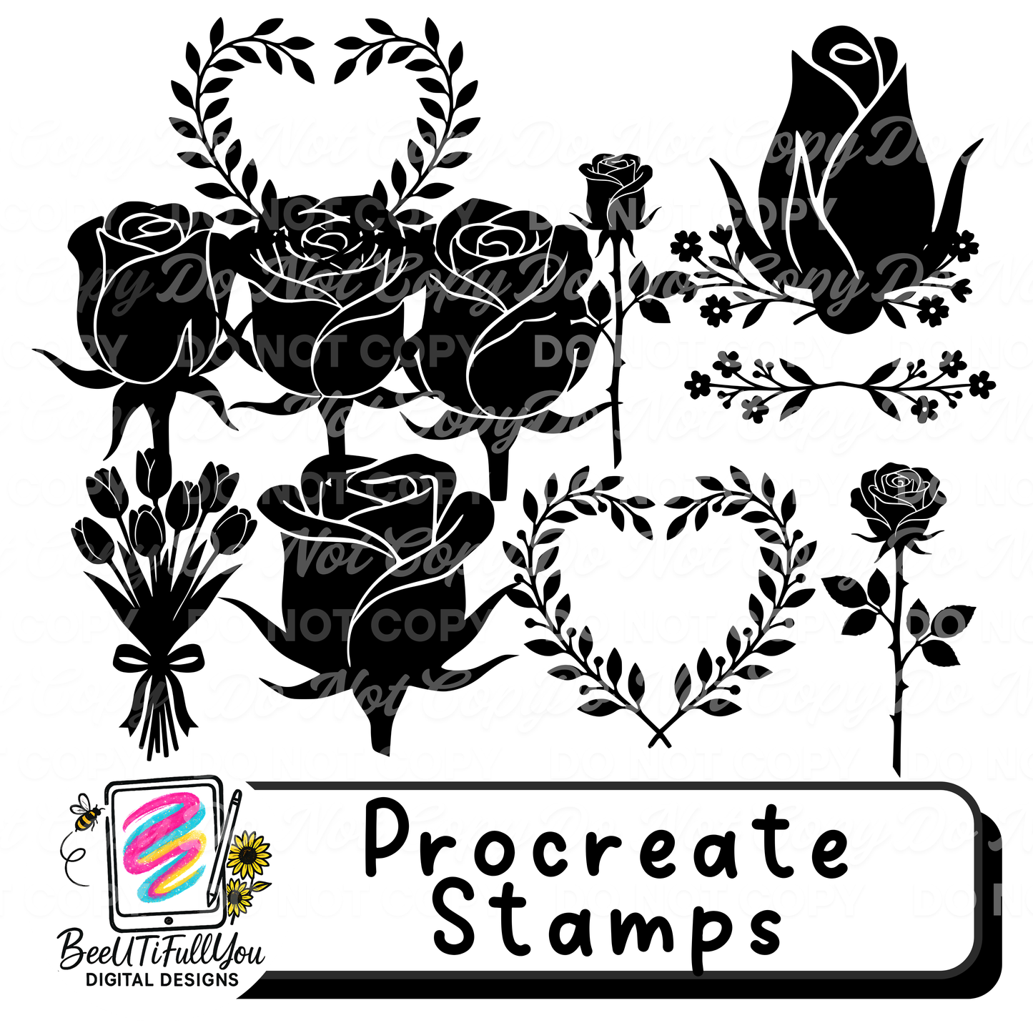 Valentine Procreate Stamp Bundle | Decorative Overlay Stamps for Procreate | Love & Heart Elements