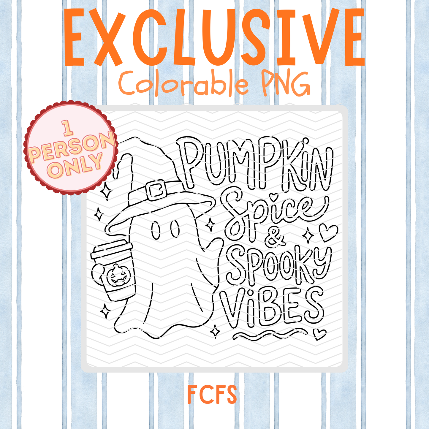 Exclusive Pumpkin Spice & Spooky Vibes Colorable PNG
