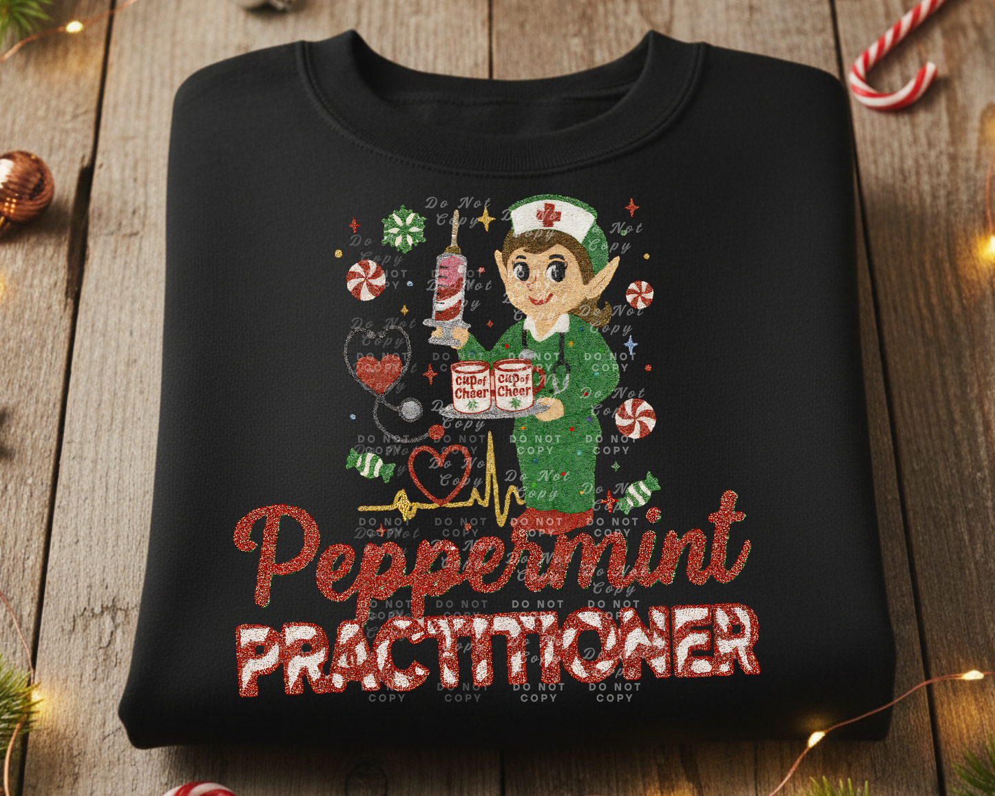 Christmas Nurse Elf PNG Bundle | 6 Holiday Nurse Designs