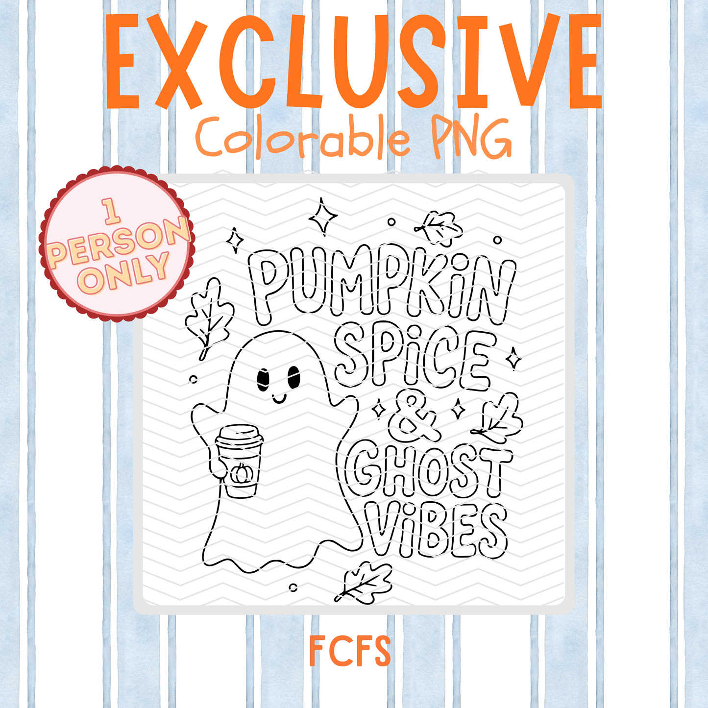 Exclusive Pumpkin Spice & Ghost Vibes Colorable PNG