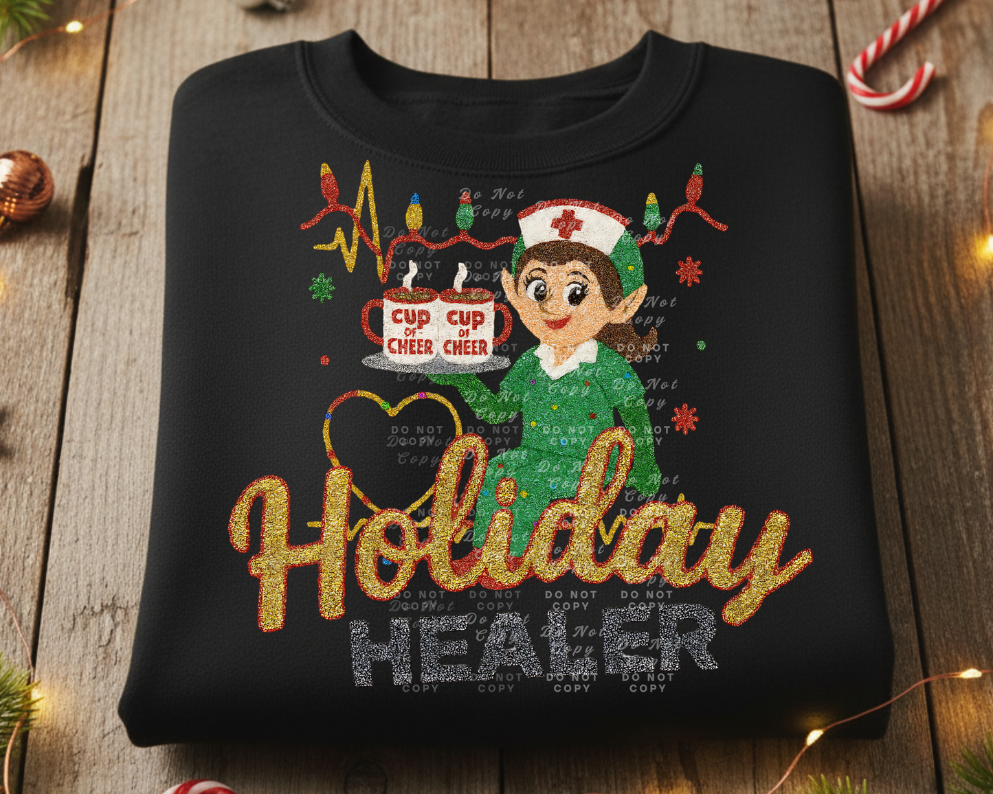 Christmas Nurse Elf PNG Bundle | 6 Holiday Nurse Designs