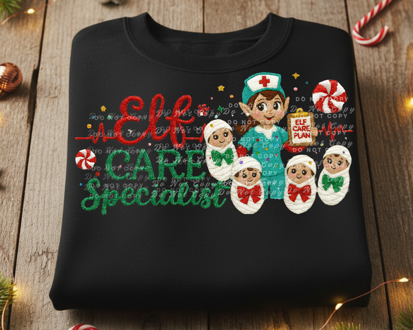 Christmas Nurse Elf PNG Bundle | 6 Holiday Nurse Designs