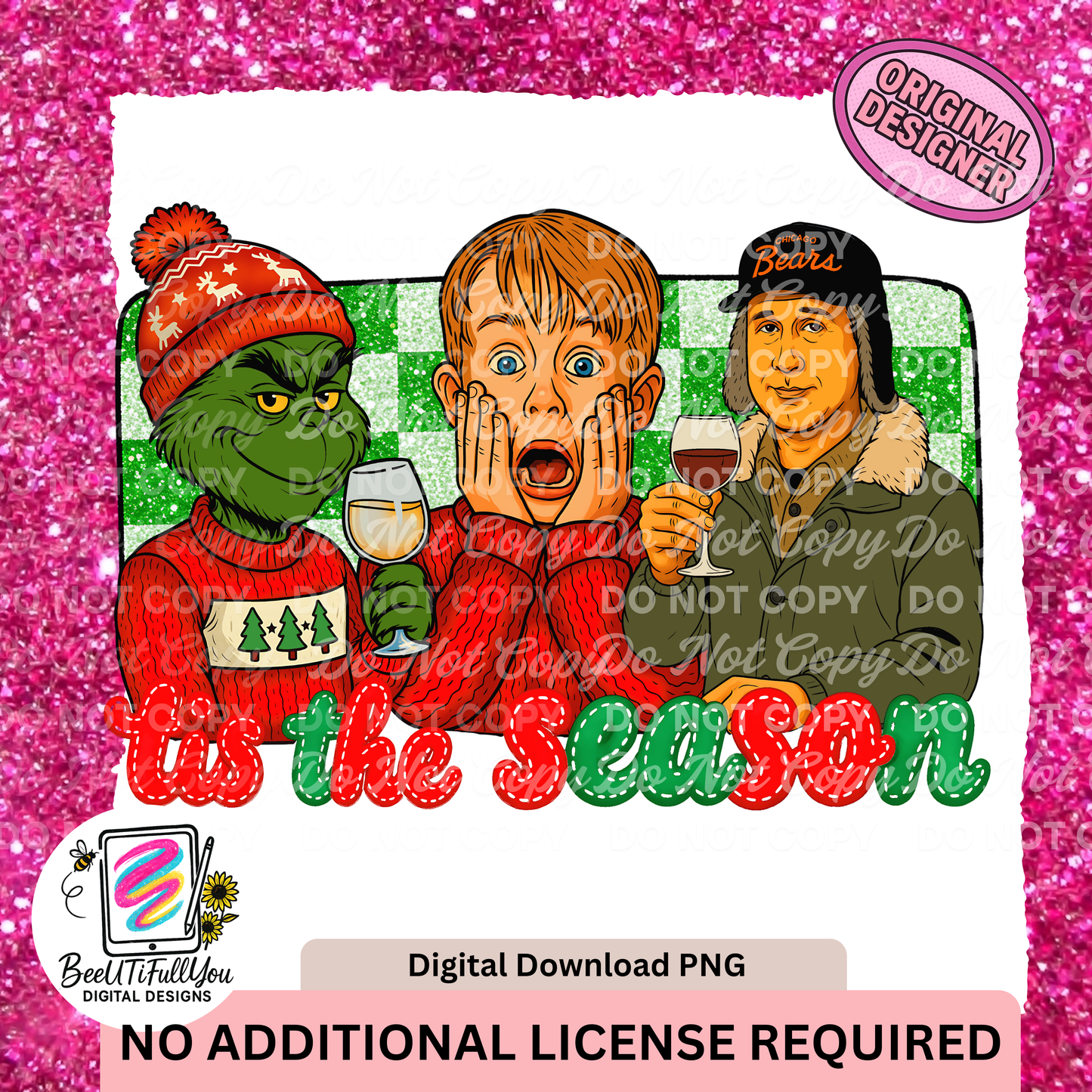 Custom Design Request for Angela | “’Tis the Season” Christmas Wine Party Design | Exclusive Digital Download PNG
