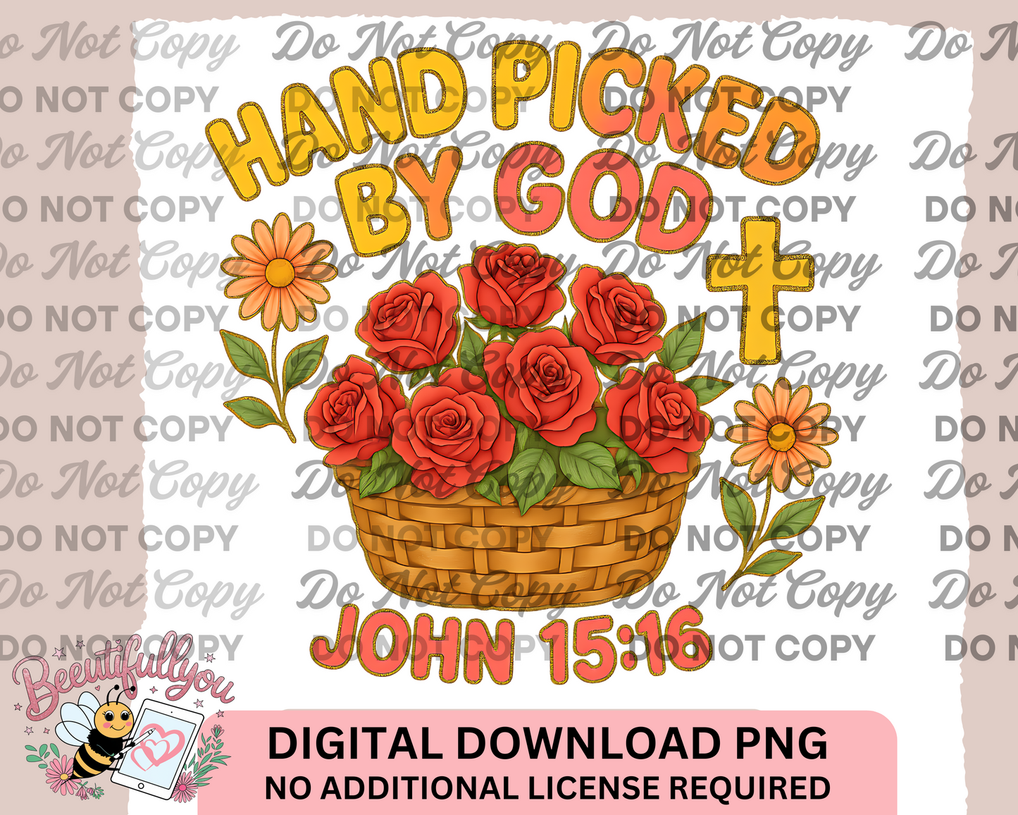 Hand Picked By God PNG Bundle – 2 Bible Verse Designs (John 15:16)