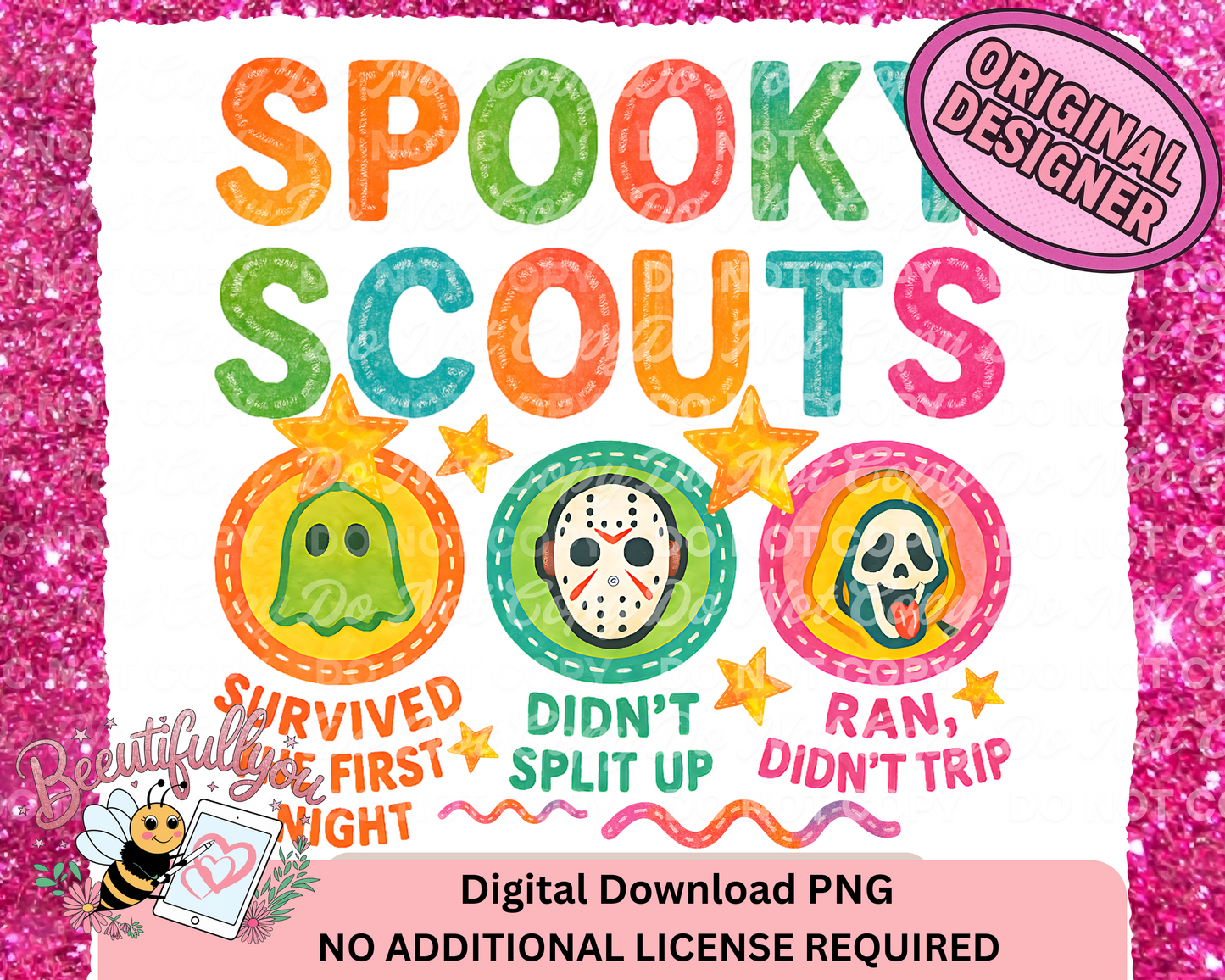 Spooky Scouts Rainbow Badge PNG – Halloween Camp Theme Design
