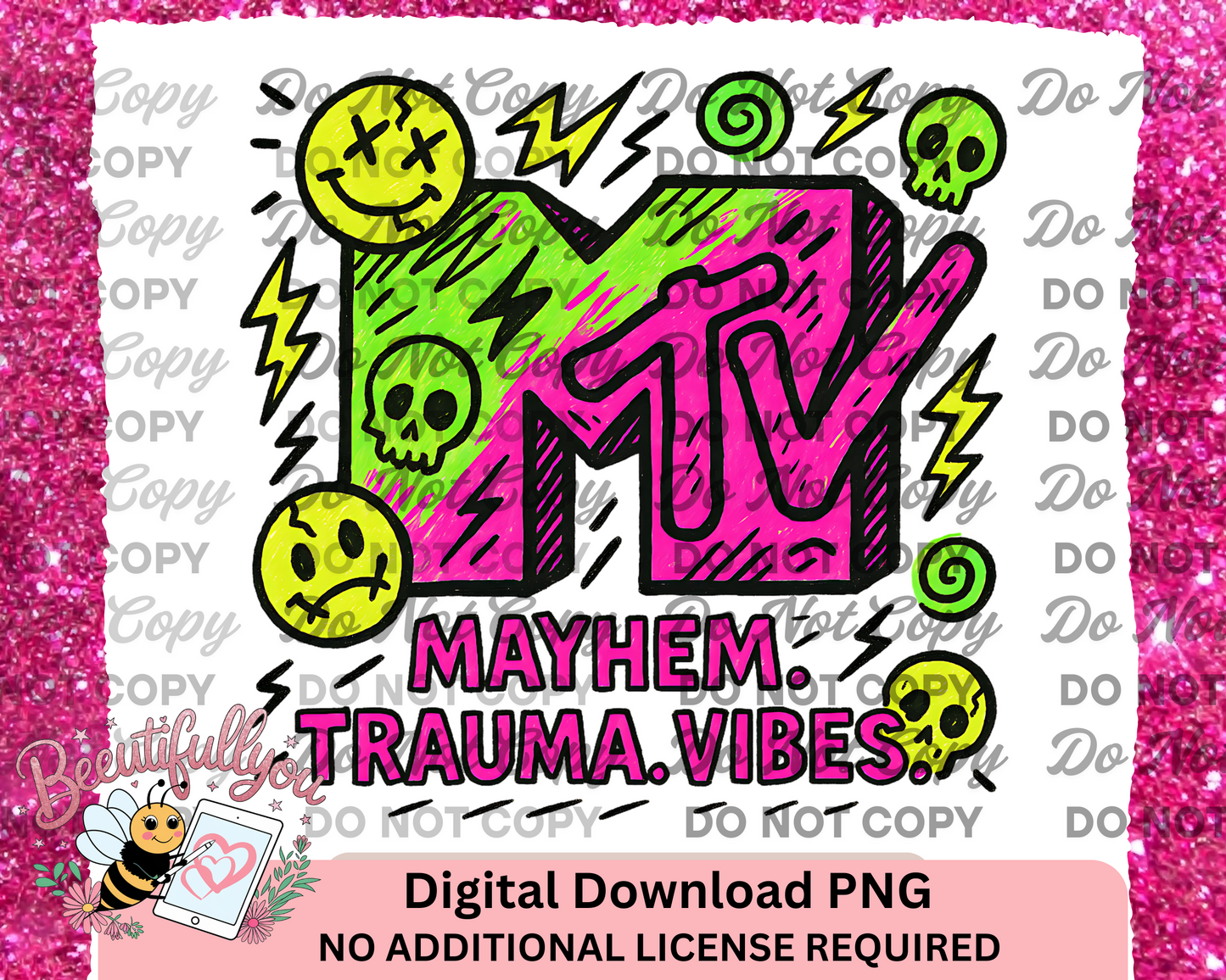 Meds Therapy Venti + Mayhem Trauma Vibes PNG Bundle | Mental Health Snarky Design | Digital Download