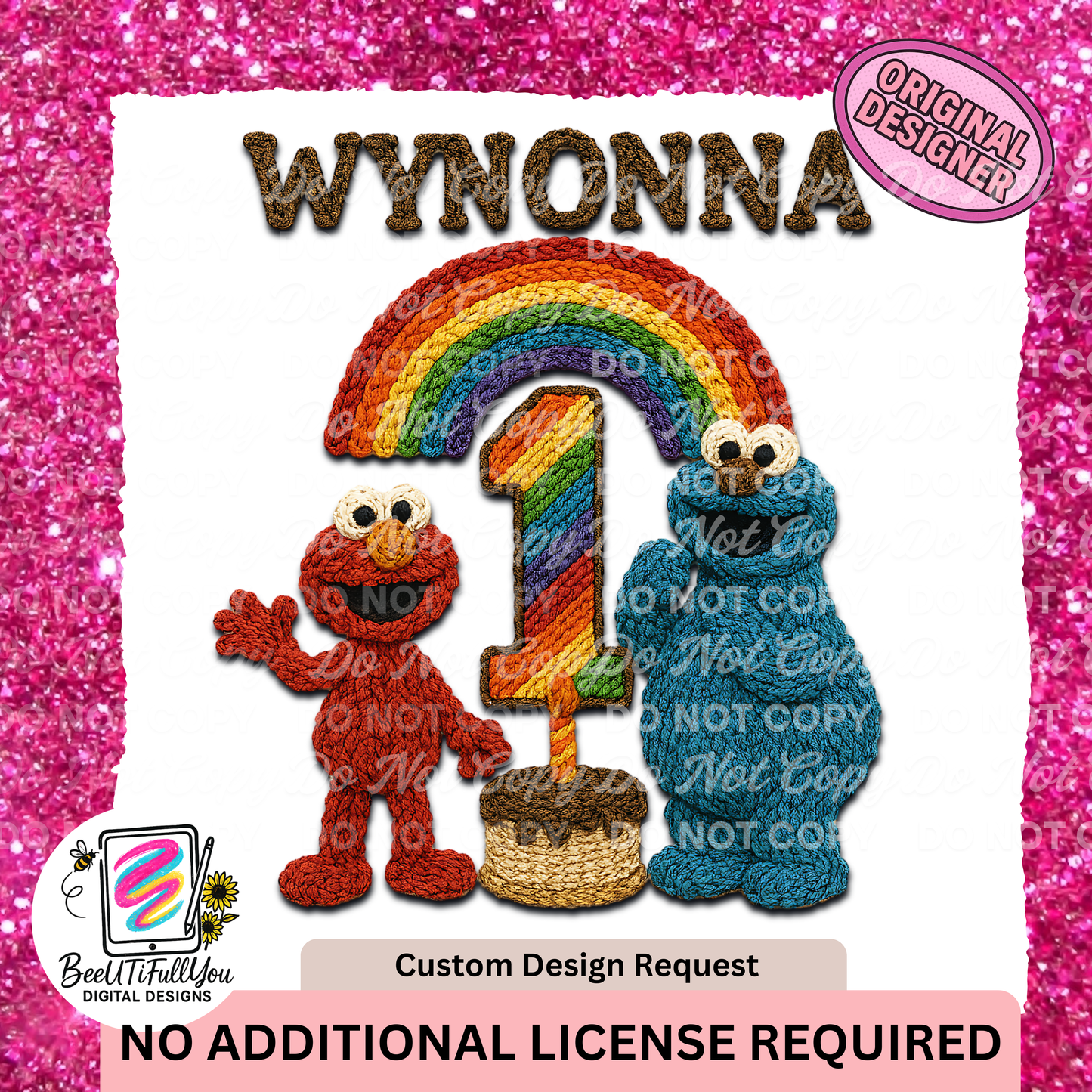 Custom Design Request for Christie | “Wynonna Crochet Rainbow 1st Birthday” | Exclusive Digital Download PNG)
