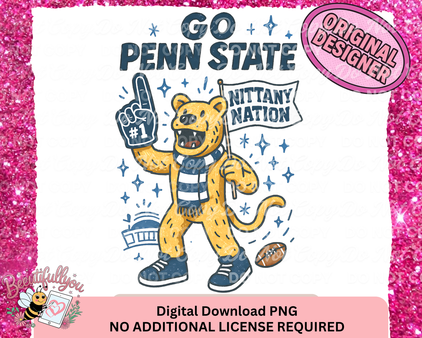Go Penn State Nittany Nation | Penn State Mascot PNG Design | No Additional License Required