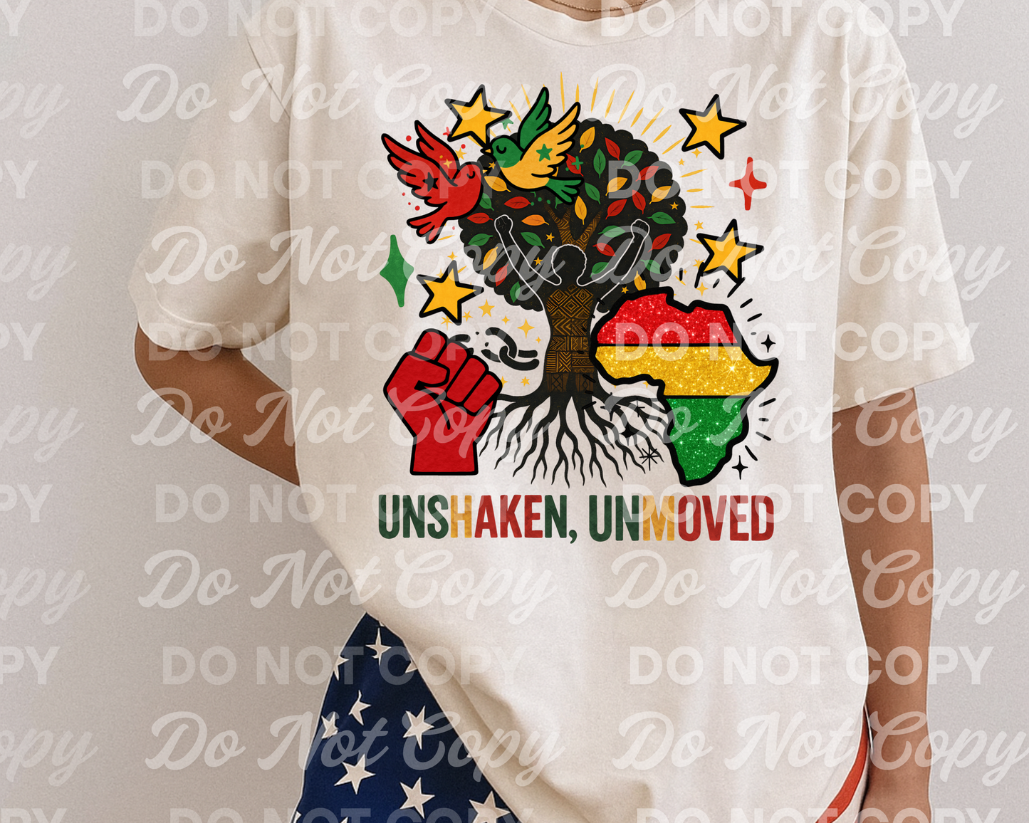 Unshaken Unmoved PNG | African Heritage Pride Sublimation Design | Black History Clipart | Afro Roots Digital Download