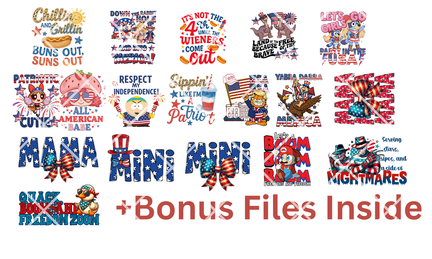 4th of july collab April 18th 2025 Patriotic Collab PNG Bundle – 15+ 4th of July Designs by BeeUTiFullYou, DoubleKDesignsByKayla & Starflower Designs | Bonus Files Included | Commercial Use