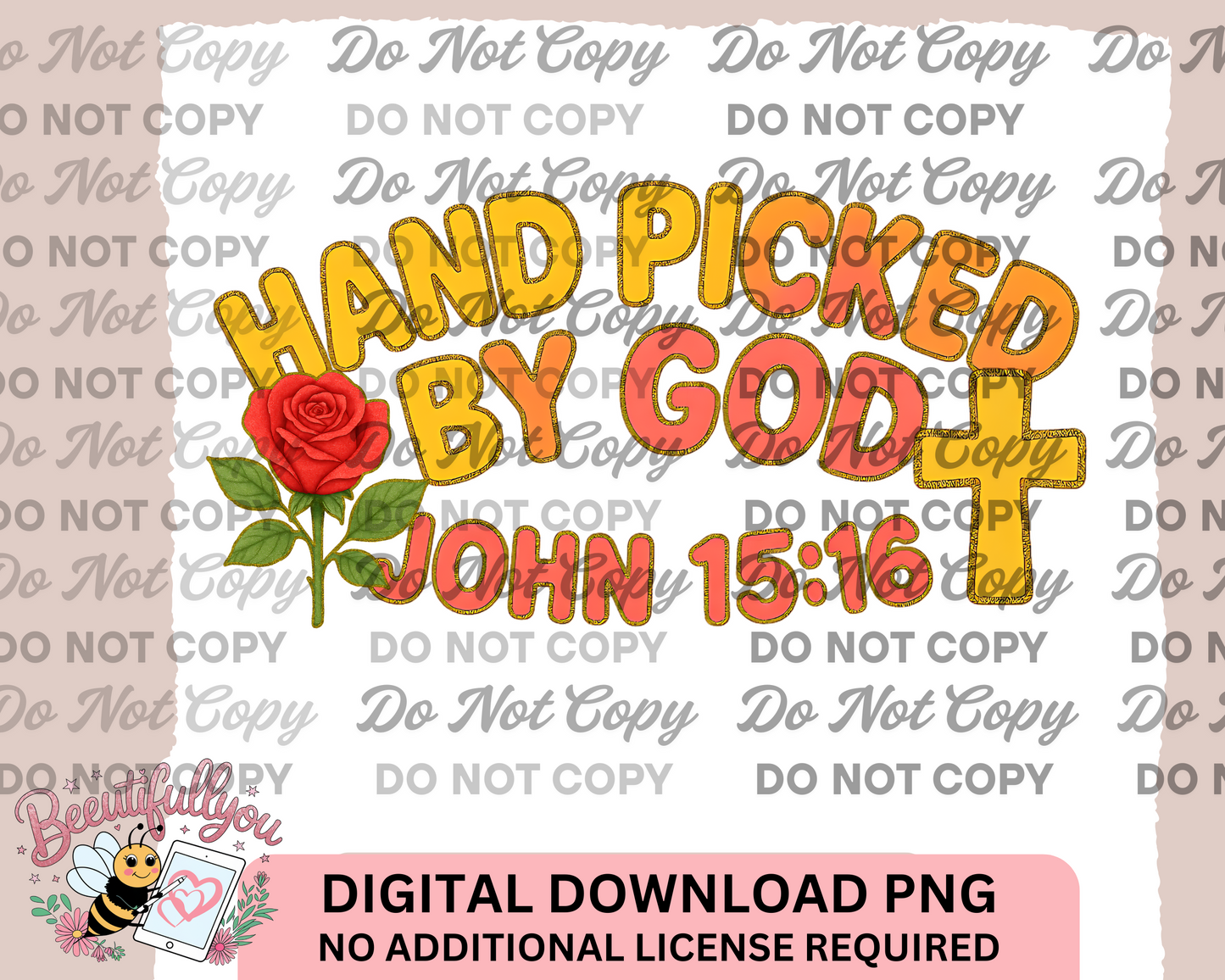 Hand Picked By God PNG Bundle – 2 Bible Verse Designs (John 15:16)