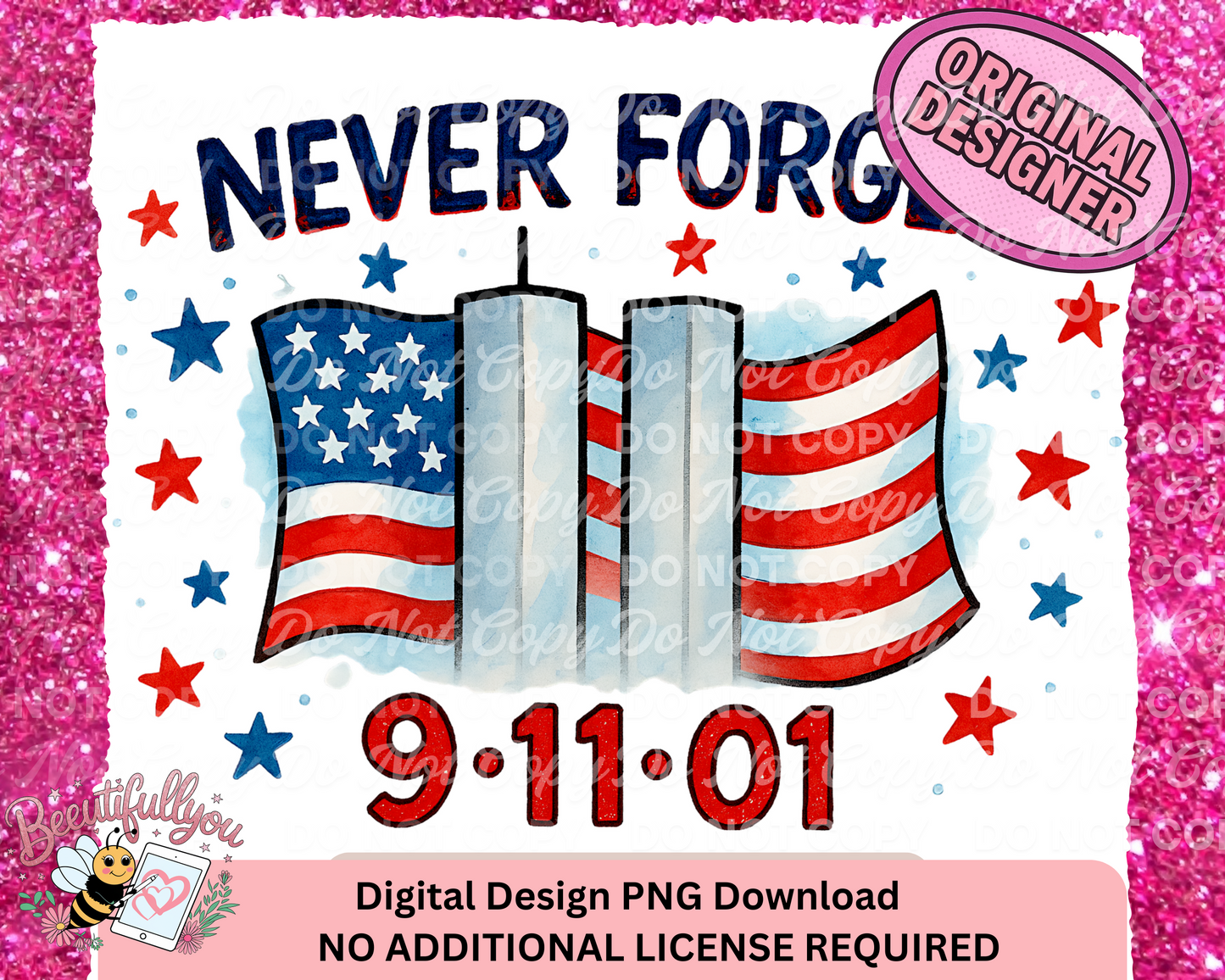 9/11 Memorial Digital Design Bundle | Never Forget September 11 PNG Set | Twin Towers Patriotic Designs