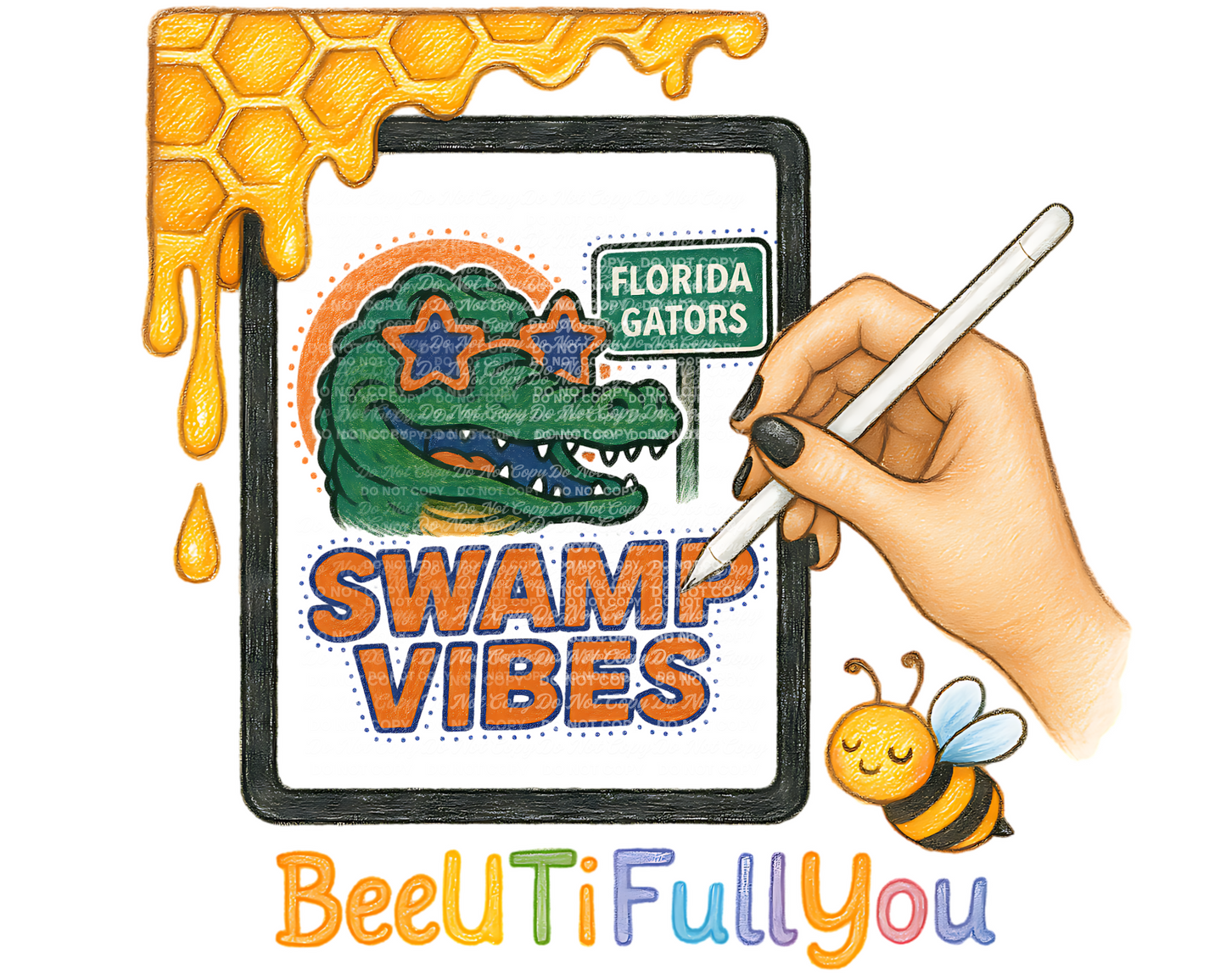 Swamp Vibes Florida Gators Mascot PNG – Game Day Star Glasses Digital Download