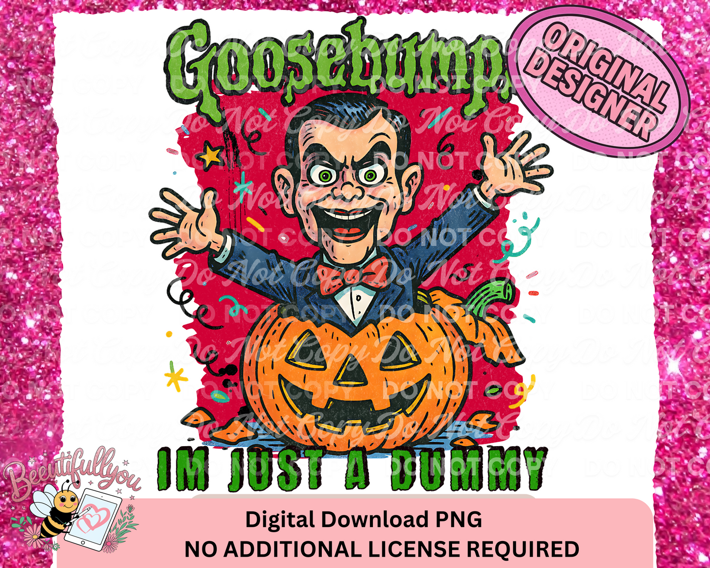 Goosebumps Slappy Halloween PNG | I’m Just a Dummy Horror Clipart | Retro Spooky Pumpkin Digital Download | Funny Goosebumps Shirt Design