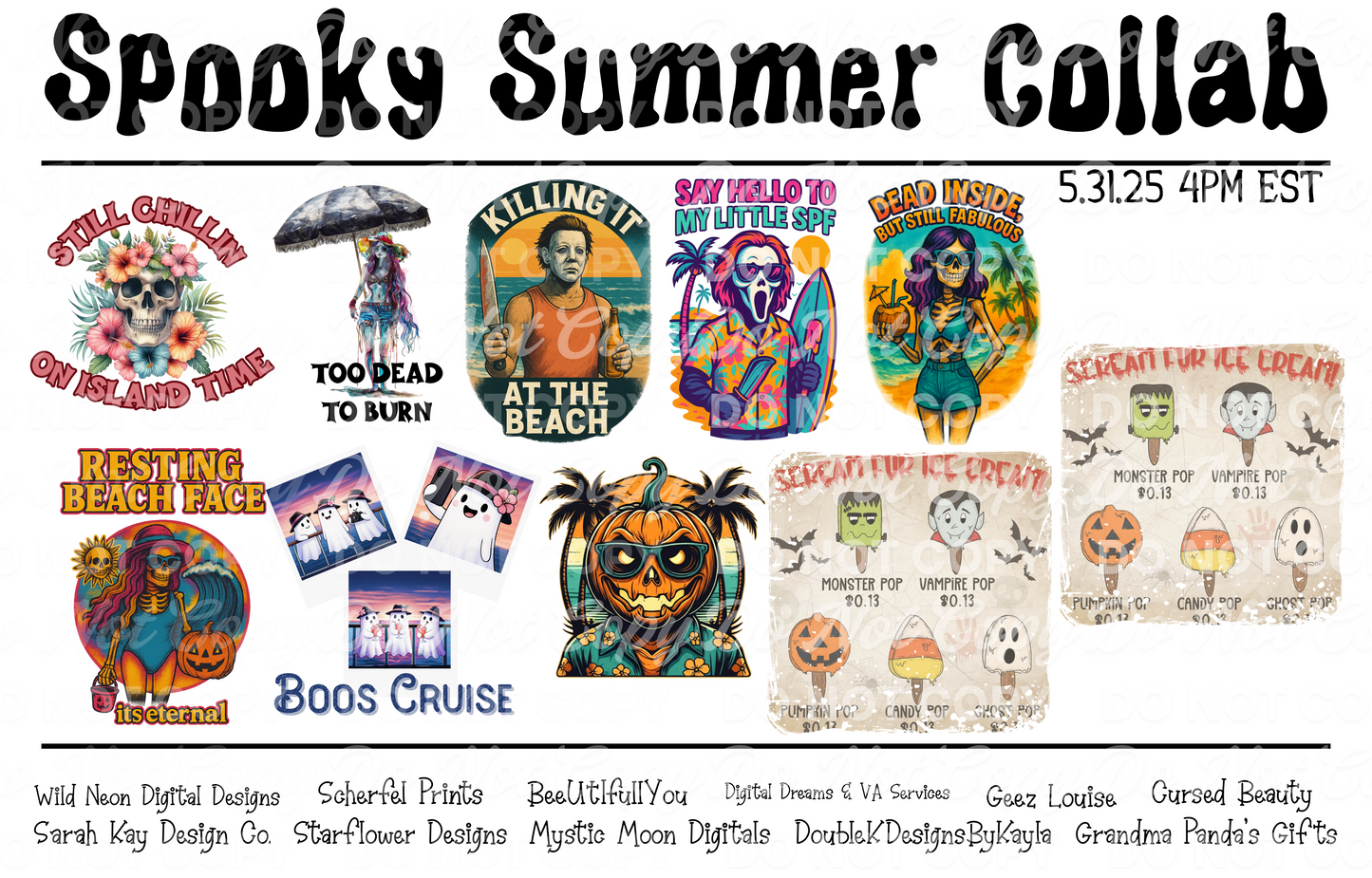 Spooky Summer Collab Bundle | 70+ Digital Designs | Limited Drop 5.31.25