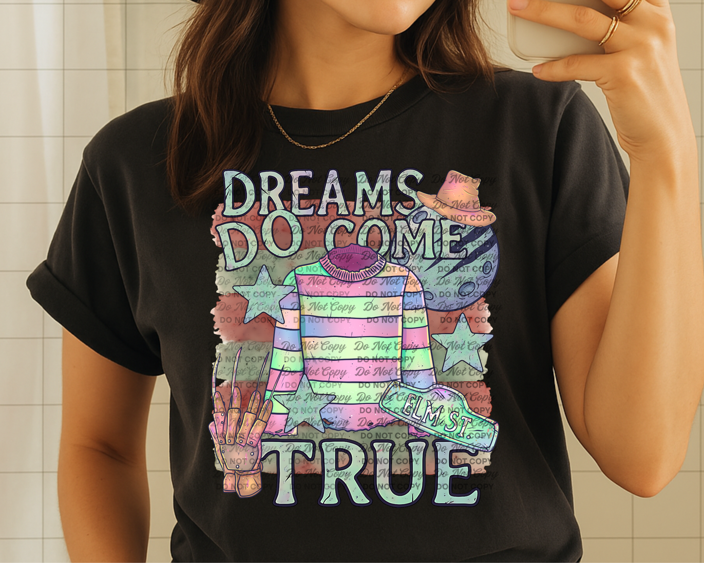 Dreams Do Come True PNG | Horror Street Pastel Rainbow PNG| Freddy-Inspired Digital Design for Sublimation