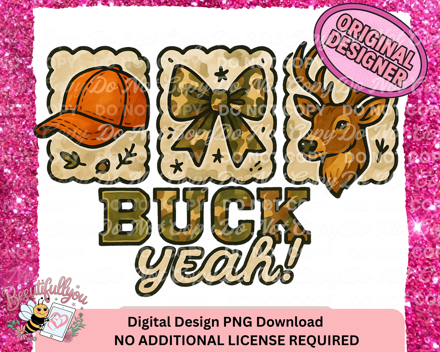 Hunting & Fishing Digital Design Bundle | 3 PNG Downloads | Buck Yeah, Gone Fishin’, Thankful for Hunting Season