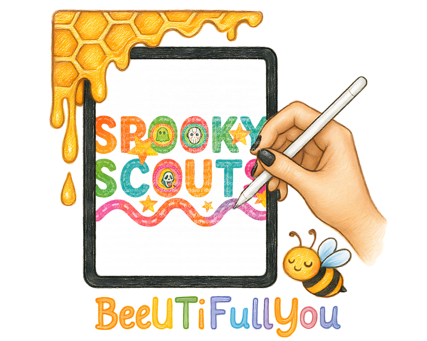 Spooky Scouts Rainbow Badge PNG – Halloween Camp Theme Design