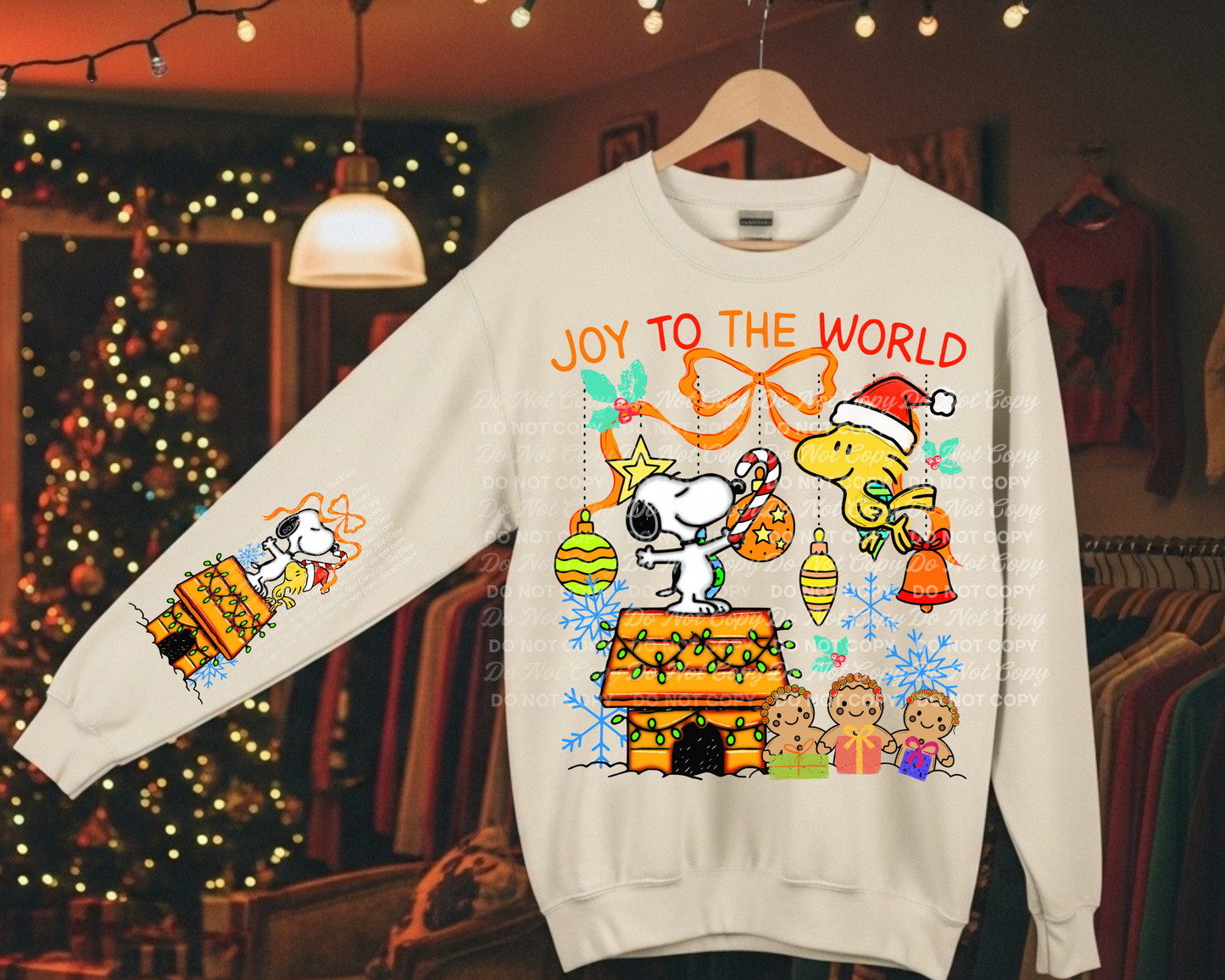 Joy to the World Christmas PNG | Digital Download | Main + Matching Sleeve Design