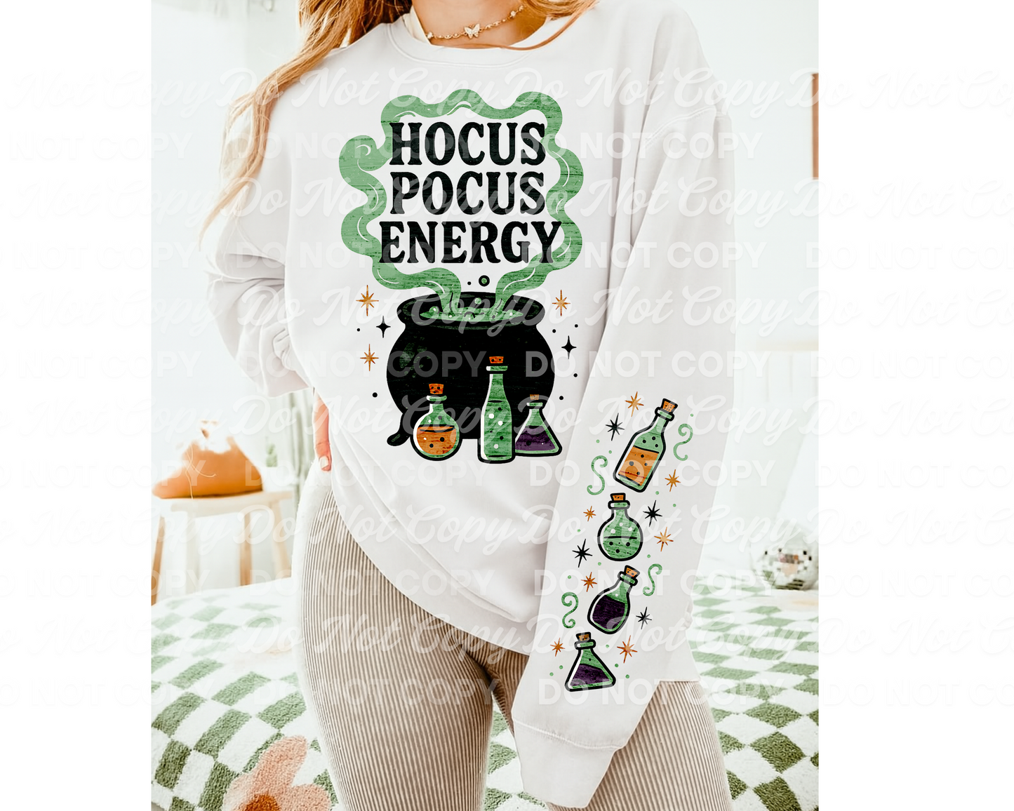 Hocus Pocus Energy – Halloween Witch Cauldron Digital PNG