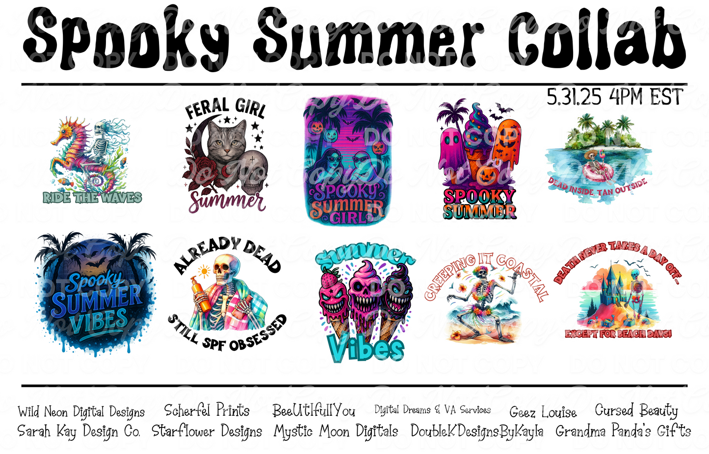 Spooky Summer Collab Bundle | 70+ Digital Designs | Limited Drop 5.31.25
