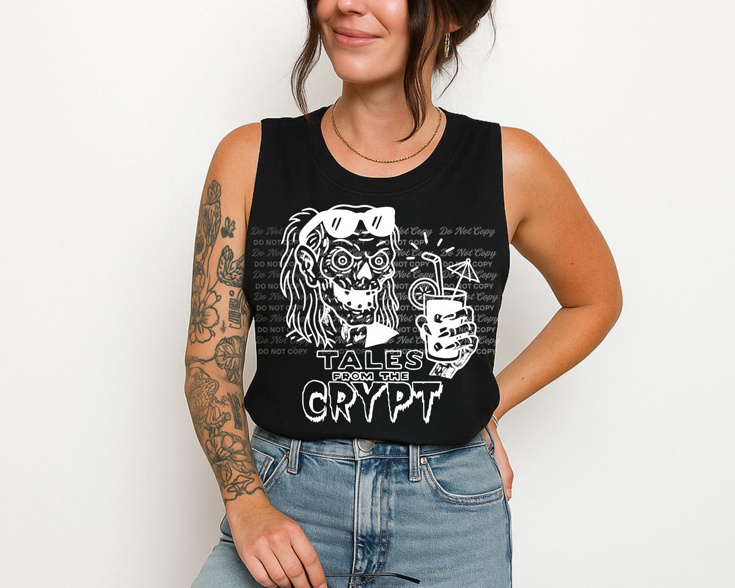 Tales from the Crypt Summer PNG bundle • Funny Spooky Beach Clipart • Retro Skeleton Cocktail Art