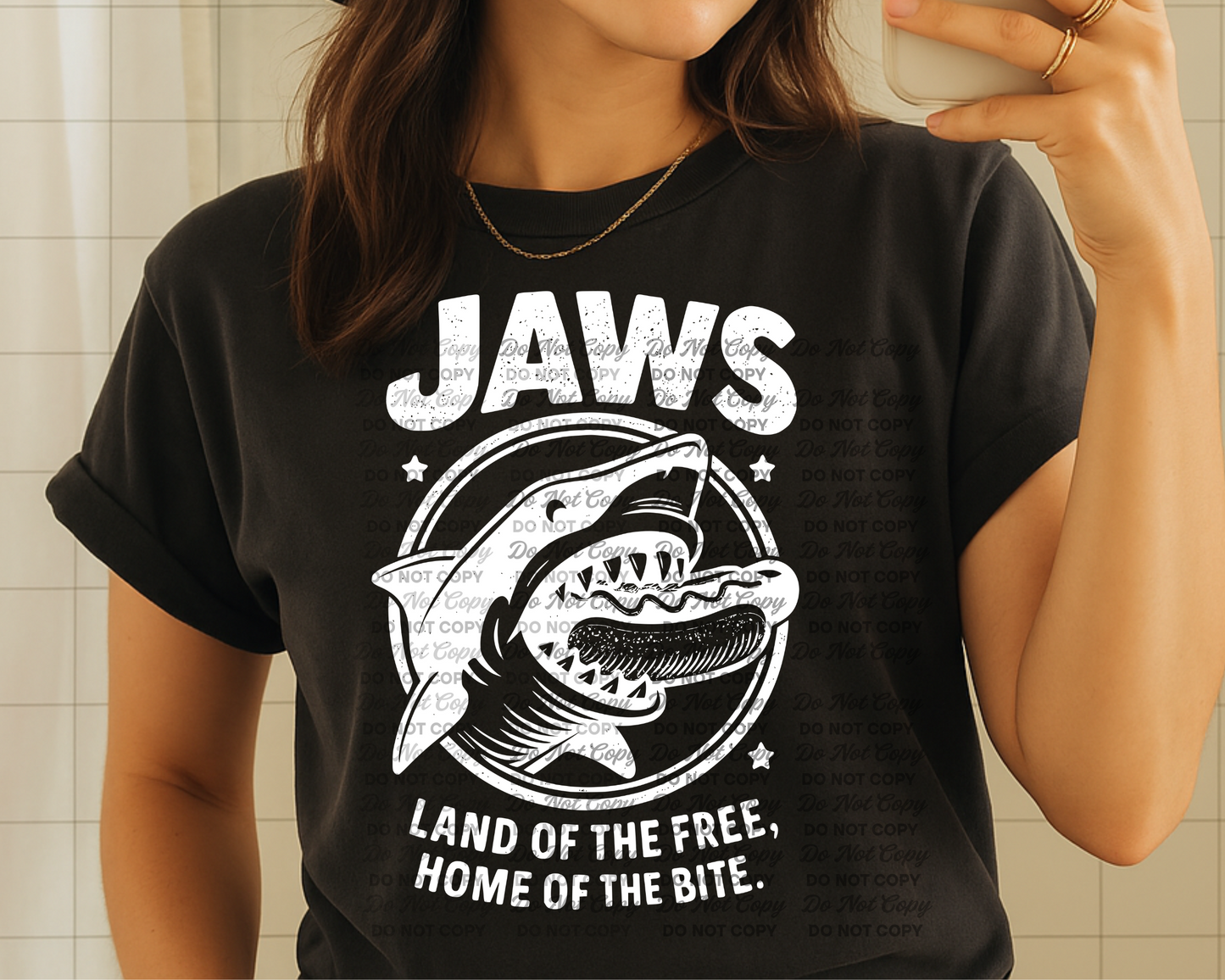Jaws Hot Dog PNG • Patriotic Shark • Land of the Free Home of the Bite