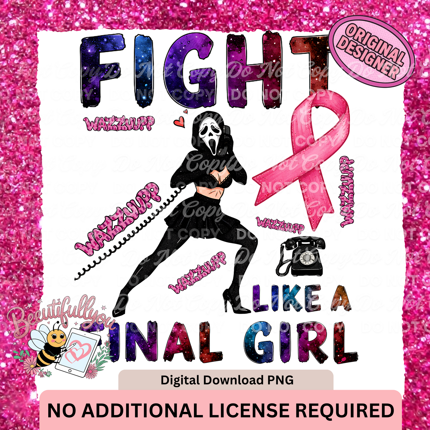 Final Girl Breast Cancer Awareness PNG Bundle | 4 Digital Download Designs | Horror Villain Parody Pink Ribbon Shirt Graphics