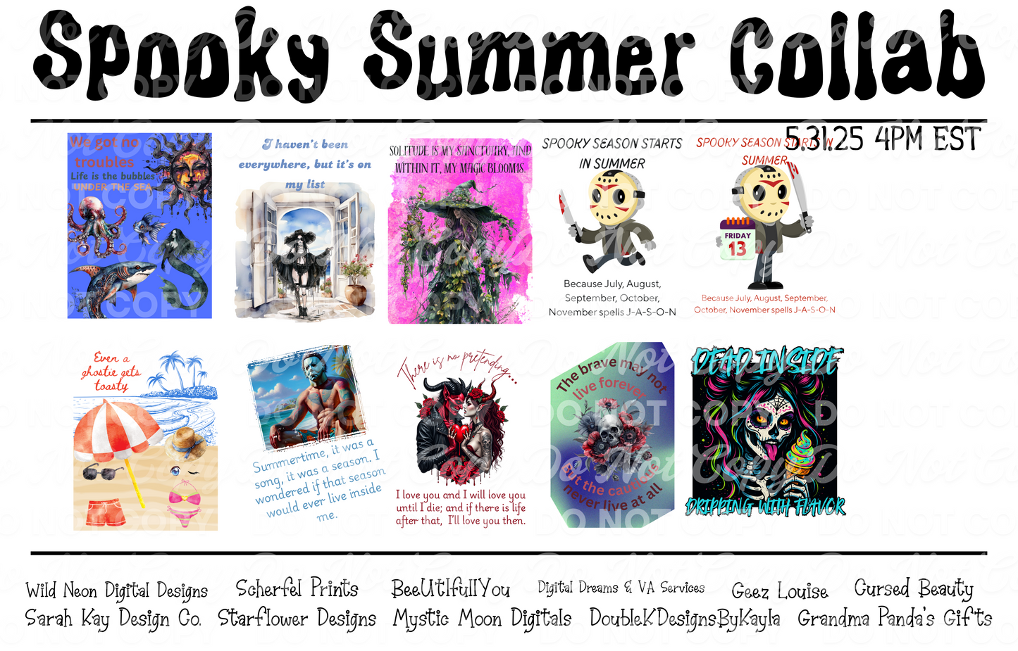 Spooky Summer Collab Bundle | 70+ Digital Designs | Limited Drop 5.31.25