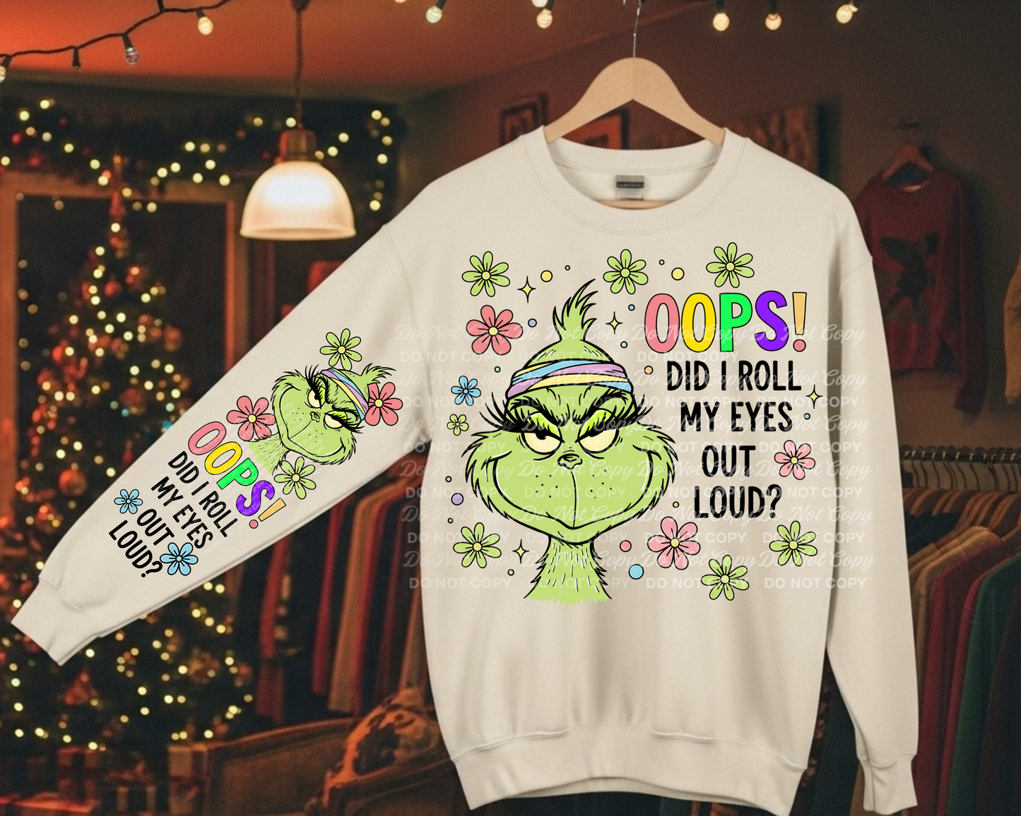 Oops Did I Roll My Eyes Out Loud? Funny Christmas PNG Design