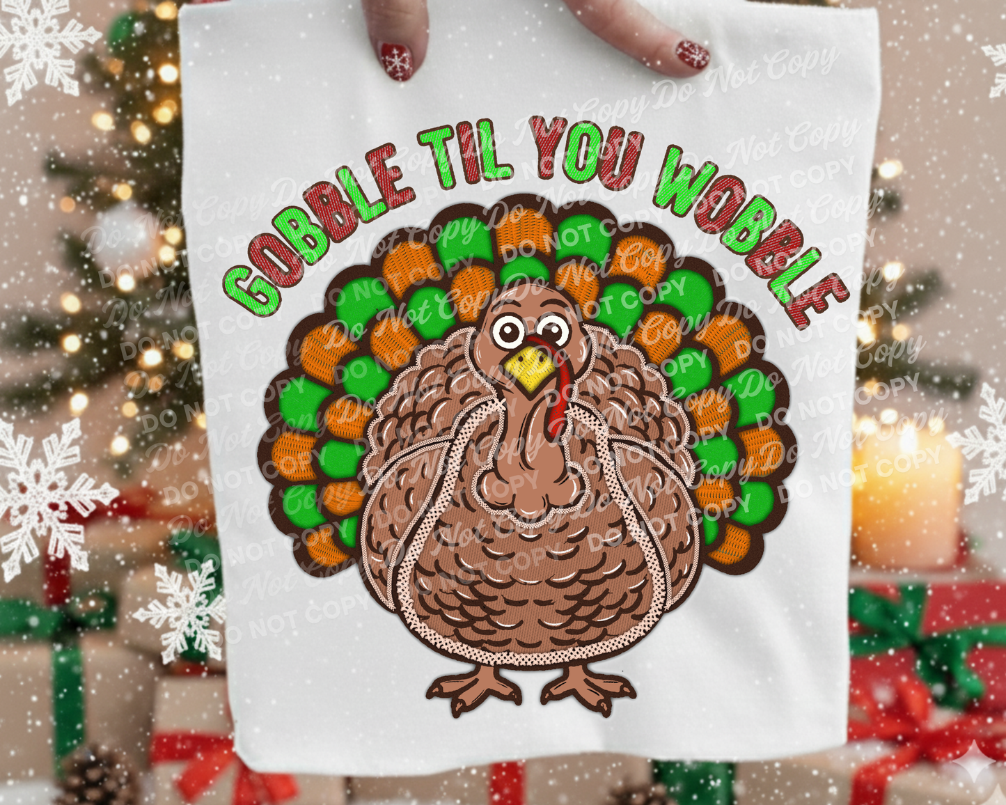 Gobble Til You Wobble PNG | Funny Thanksgiving Turkey Design | Digital Download for Shirts, Mugs & Sublimation