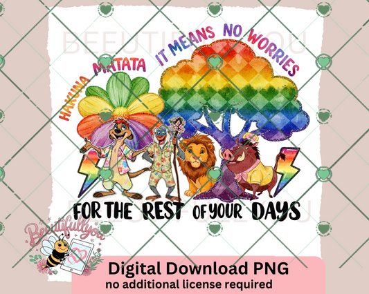 Hakuna Matata Rainbow PNG | Lion King-Inspired Pride & Positivity Design