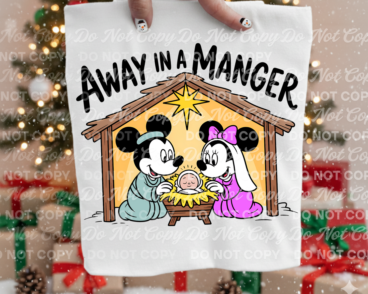 Away in a Manger Nativity PNG | Christmas Religious Digital Download
