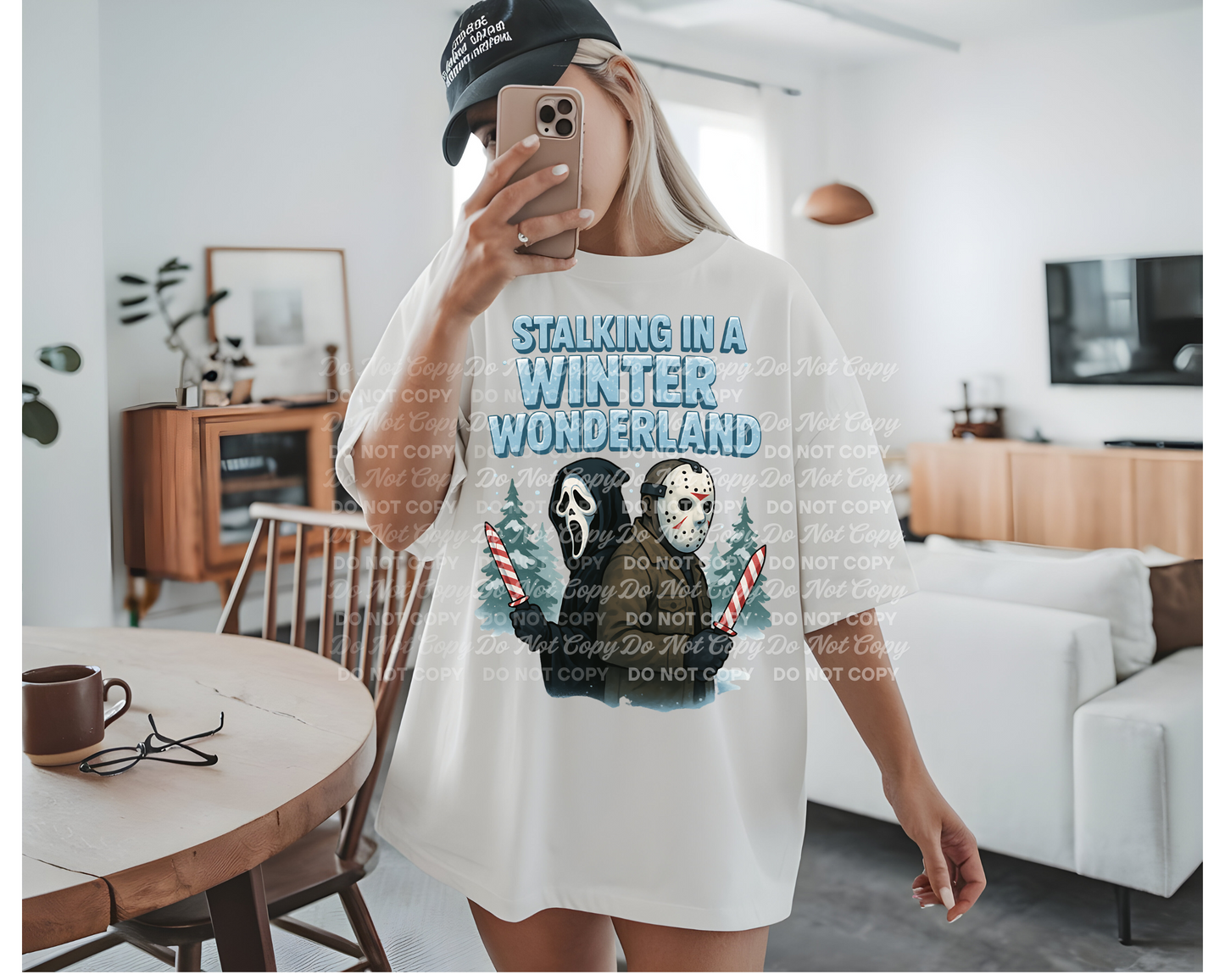 Stalking in a Winter Wonderland PNG | Funny Horror Christmas Ghostface Jason Digital Download