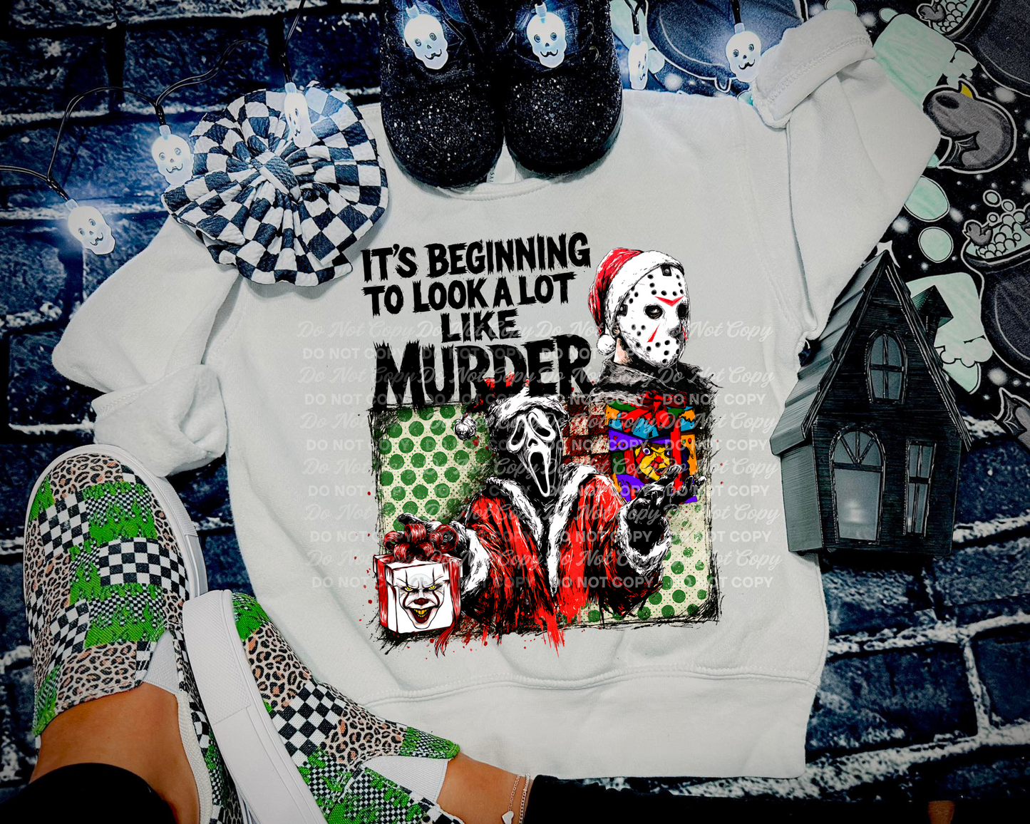 It's Beginning to Look a Lot Like Murder Digital Design | PNG Download | Black & White Text Versions Included