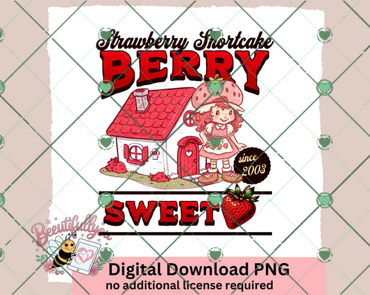 Retro Strawberry Shortcake Inspired Digital Design