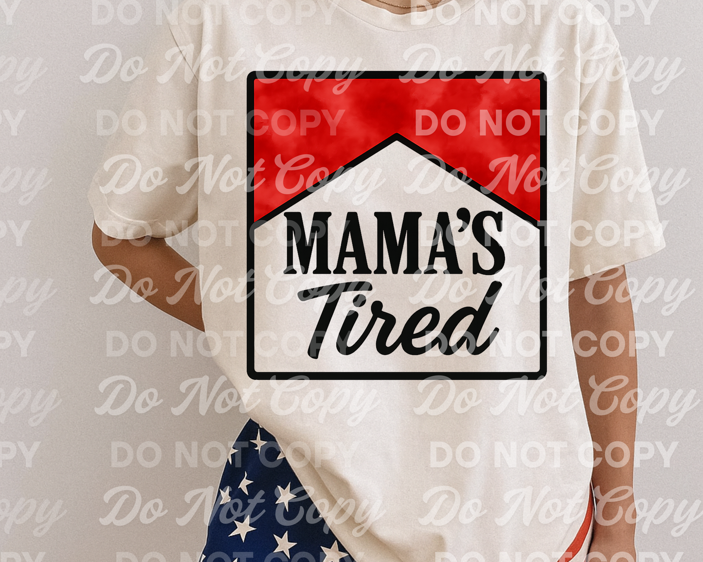 Mama’s Tired Parody Logo PNG – Funny Watercolor Digital Download for Exhausted Moms