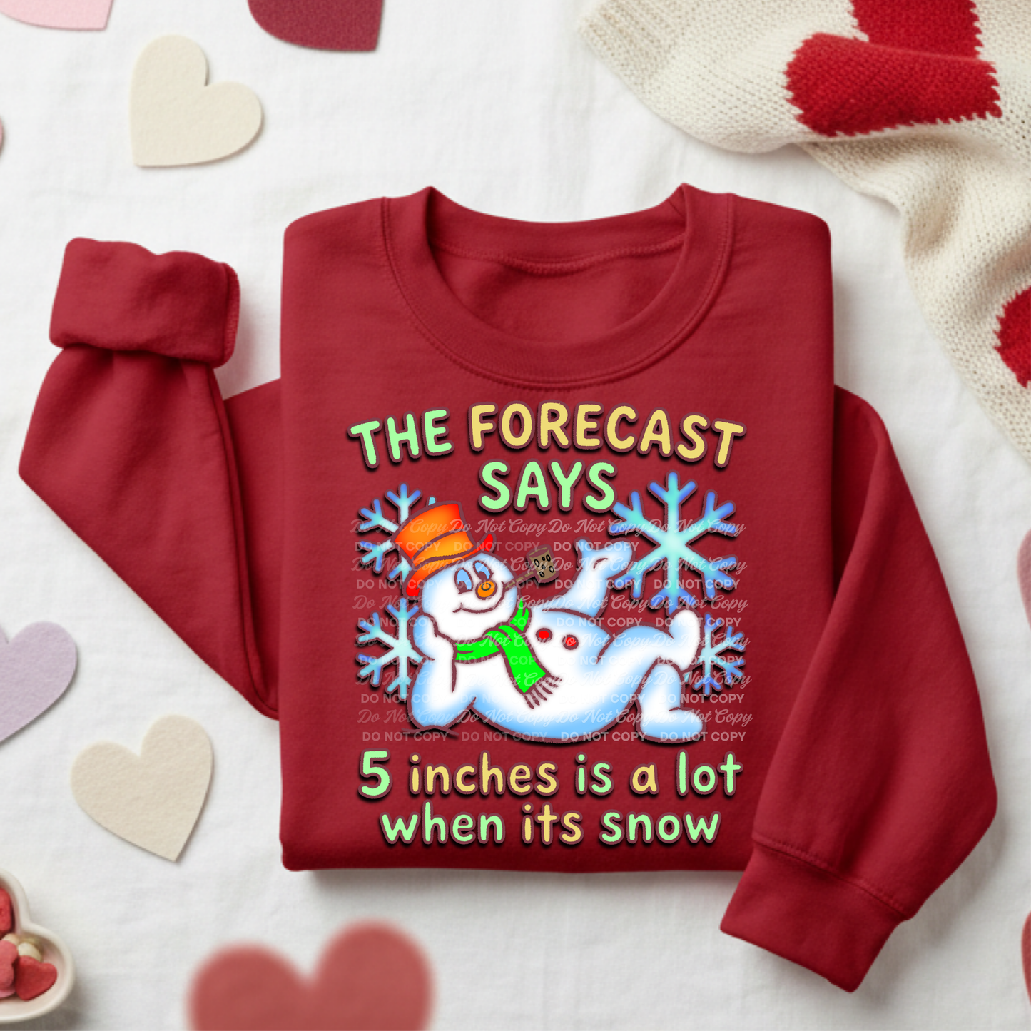 Funny Winter Snowman PNG Design | “5 Inches Is a Lot When It’s Snow” | Digital Download