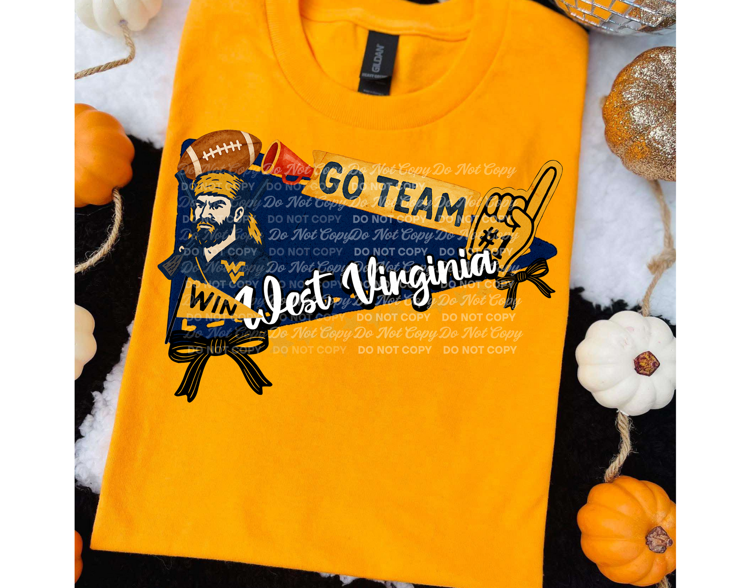 West Virginia Mountaineers Pennant Football PNG – Digital Download