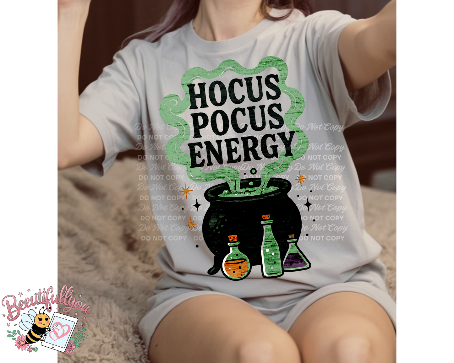 Hocus Pocus Energy – Halloween Witch Cauldron Digital PNG