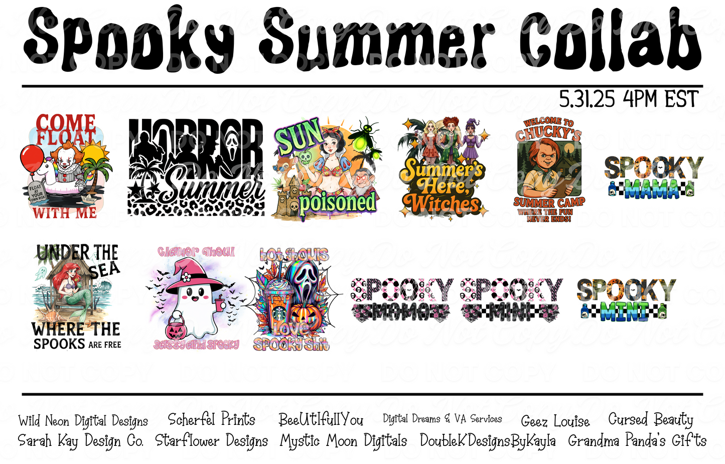 Spooky Summer Collab Bundle | 70+ Digital Designs | Limited Drop 5.31.25
