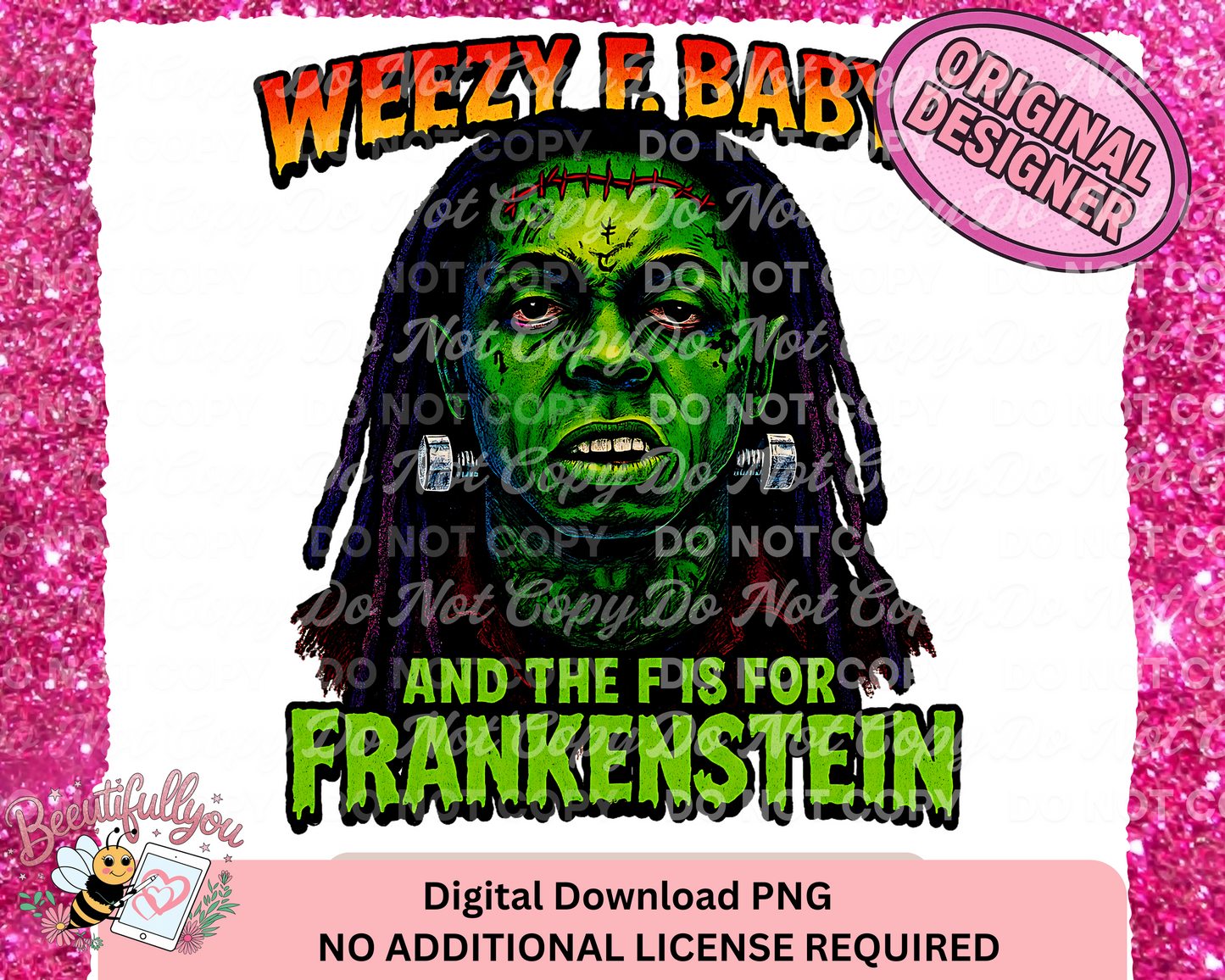 Weezy F Baby Frankenstein PNG | Funny Halloween Rapper Parody Digital Download