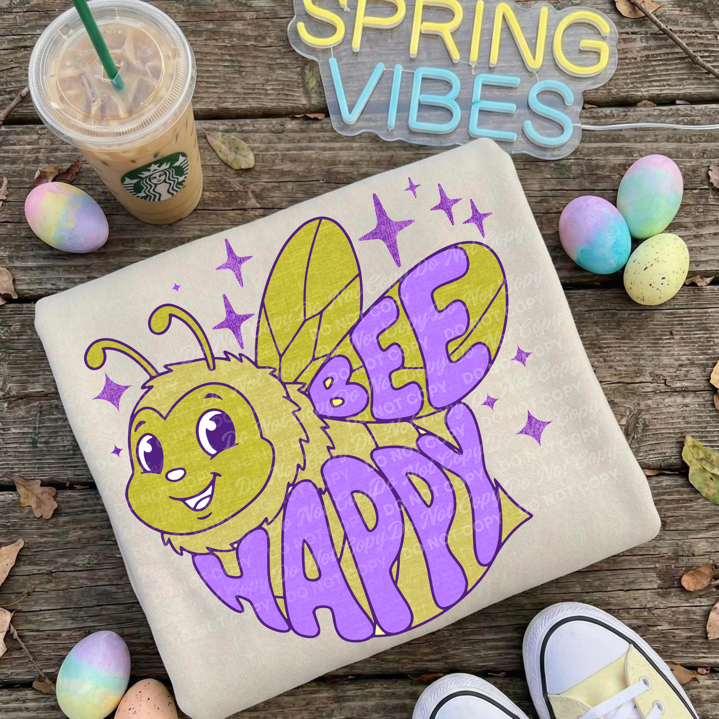 Bee Happy PNG | Cute Bee Illustration | Happy Bee Design | Colorful Whimsical Bee Art | Digital Download