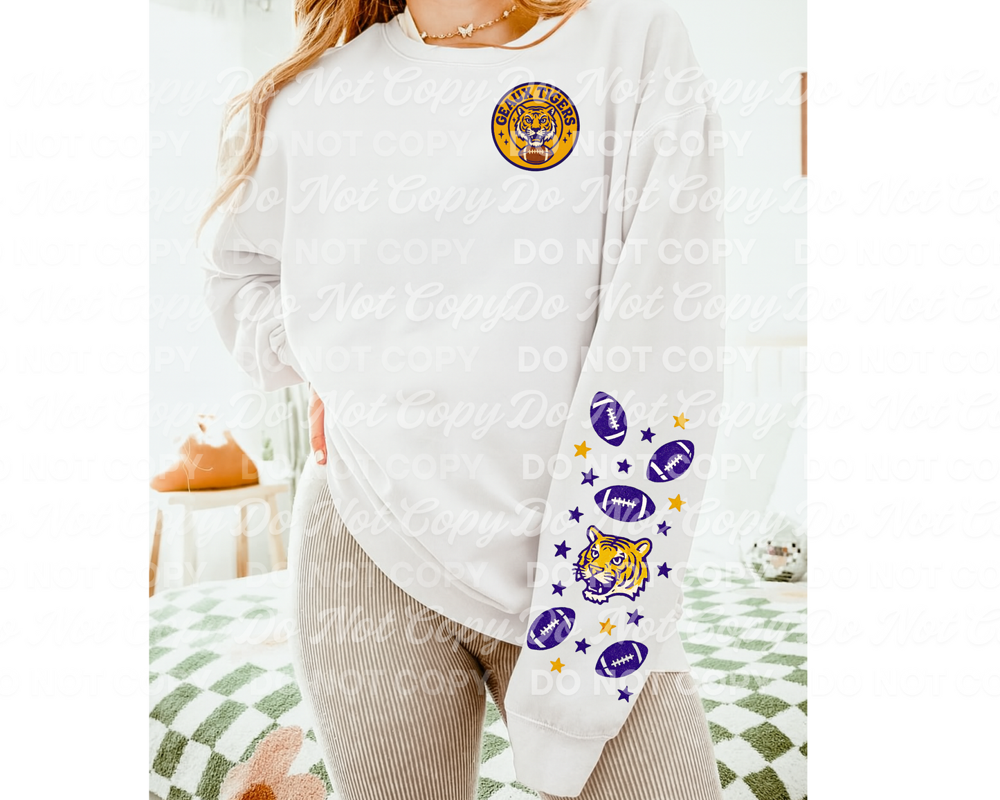 Geaux Tigers Football 3-Piece Set | Main, Sleeve & Pocket PNG | Digital Download