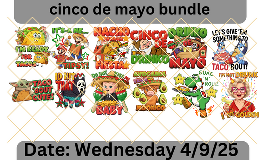 Cinco de Mayo PNG Design Bundle – 12 Designs + BONUS design