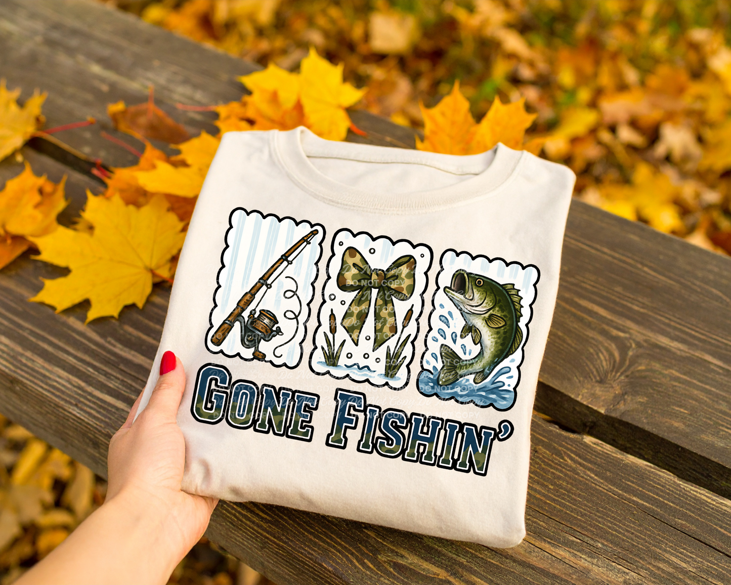 Hunting & Fishing Digital Design Bundle | 3 PNG Downloads | Buck Yeah, Gone Fishin’, Thankful for Hunting Season