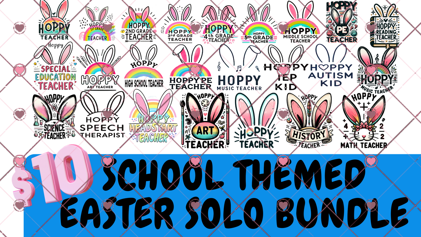 Hoppy Easter School Bundle | Teacher & Student Bunny Ears Designs | Digital PNG for Sublimation & Crafts