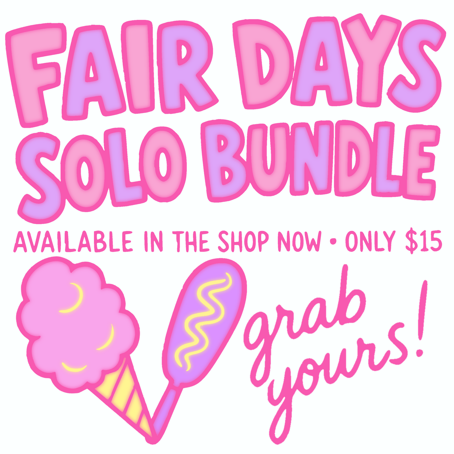 Fair Days Solo Bundle | Fair Shirt Designs, Clipart & Seamless Patterns | Carnival Digital Download Bundle